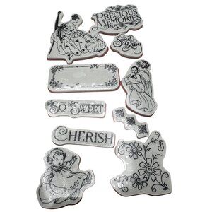 Graphic 45 Precious Memories Cling Stamp Set #1 Hampton Art Rubber